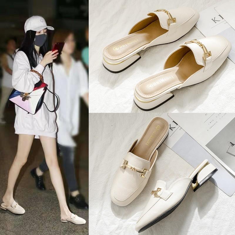 ビット付 ローファー おじ靴 かかとなし レディース ミュール サンダル