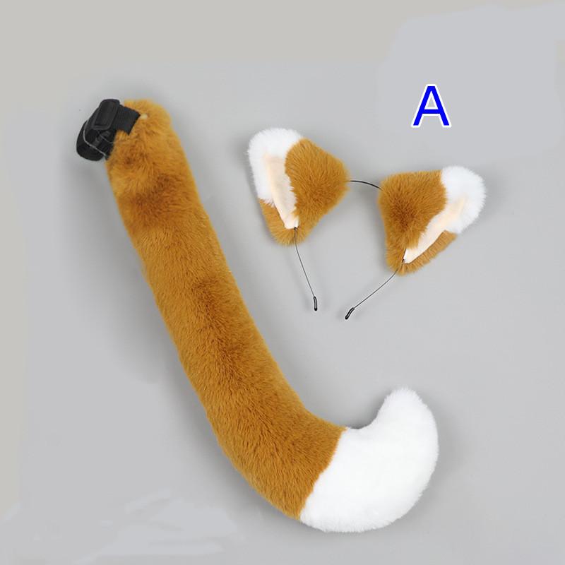 Fox ears+tail set☆ キツネ 耳 しっぽ 尾 カチューシャ きつね ダンス