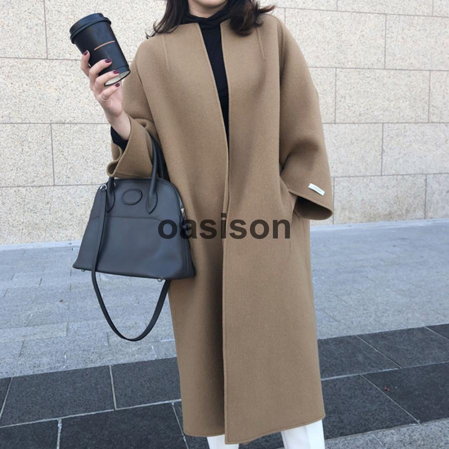 ノーカラーコート レディース チェスターコート アウター 秋冬