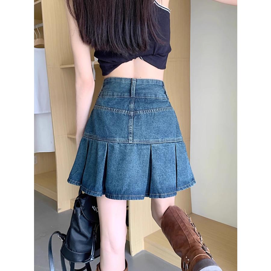 ハイウエスト デニムスカート レディース 夏 スカート 原宿系 デニム
