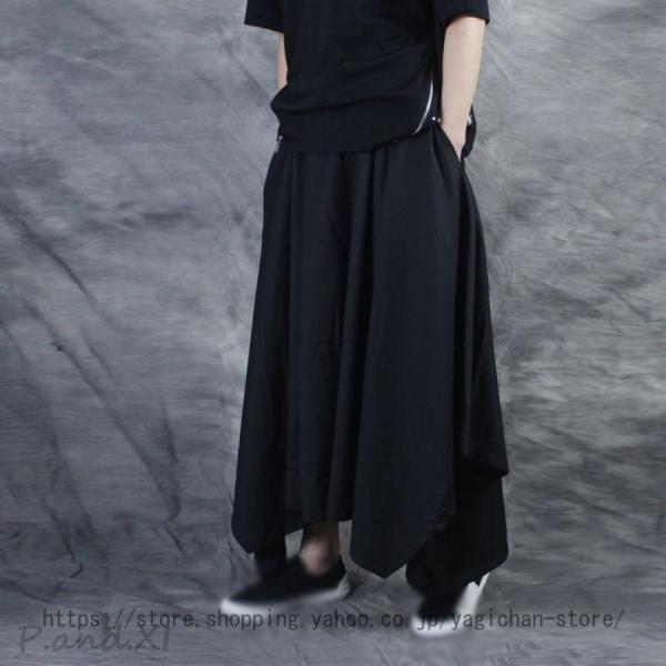 モード系 ワイドパンツ 袴パンツ ガウチョパンツ サルエル ドレープ