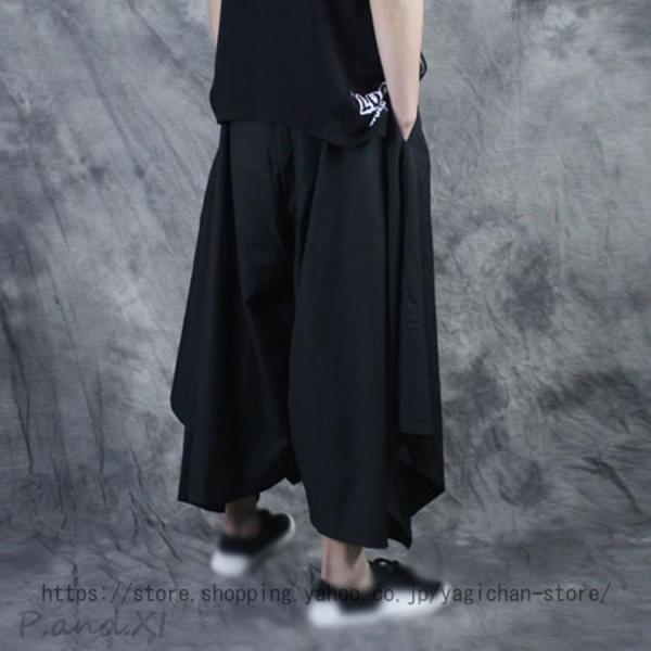 モード系 ワイドパンツ 袴パンツ ガウチョパンツ サルエル ドレープ