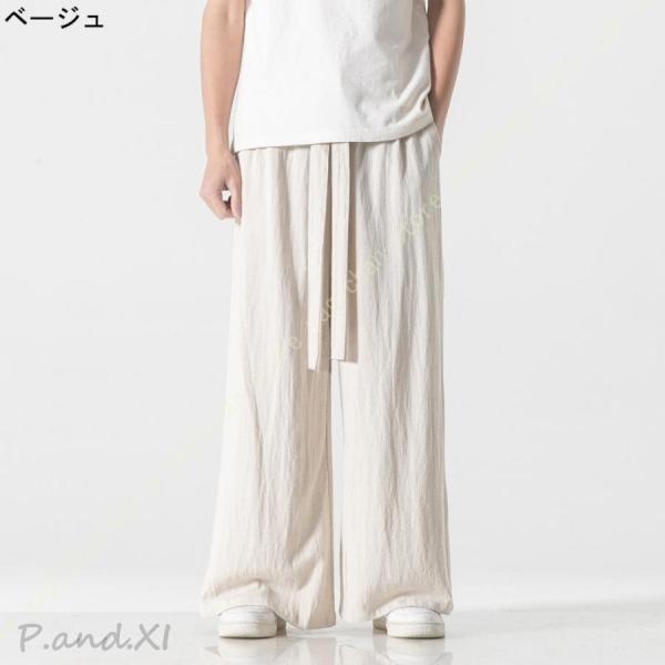 【Y's】プリーツデザイン サルエルパンツ コットンリネン素材 S リネン パンツ メンズ ワイドパンツ 春夏 綿麻 亜麻 サルエルパンツ