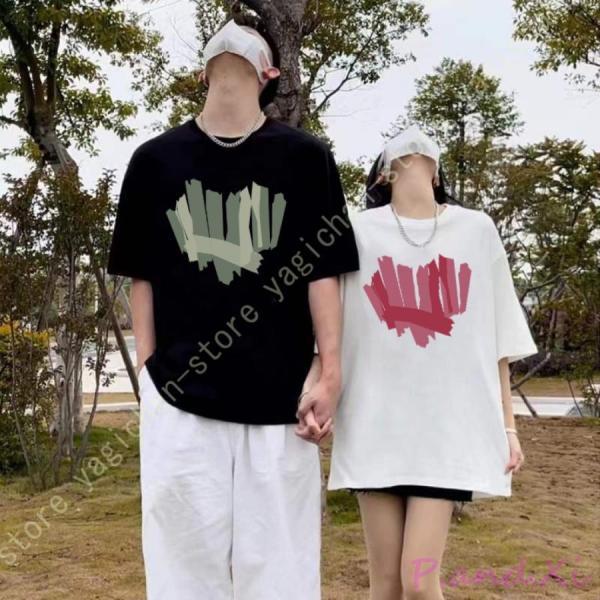 カップル ペアルック tシャツ 夏 お揃い グラデーション Tシャツ 半袖