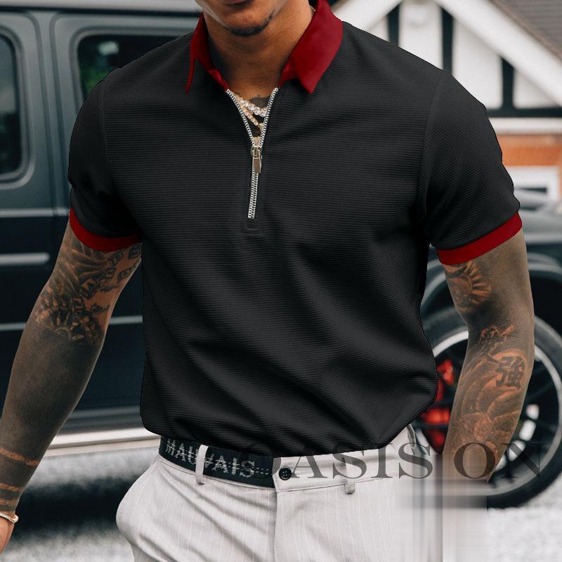 半袖シャツ Tシャツ メンズ 半袖 ハーフジップ 半袖Tシャツ 立ち襟 