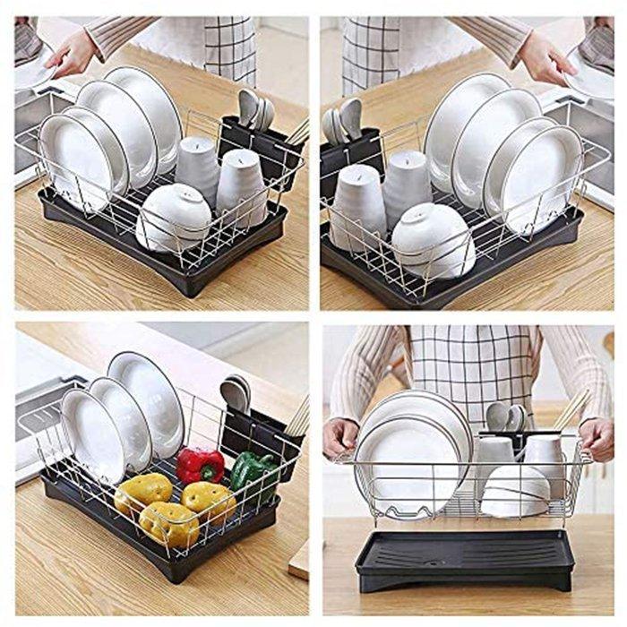 水切りかご ステンレス製 食器水切りラック 可動式排水ノズル付 箸立て 皿置き キッチンラック 食器置き 食器乾燥 抗菌 Shelf06 有限会社オアシス貿易 通販 Yahoo ショッピング