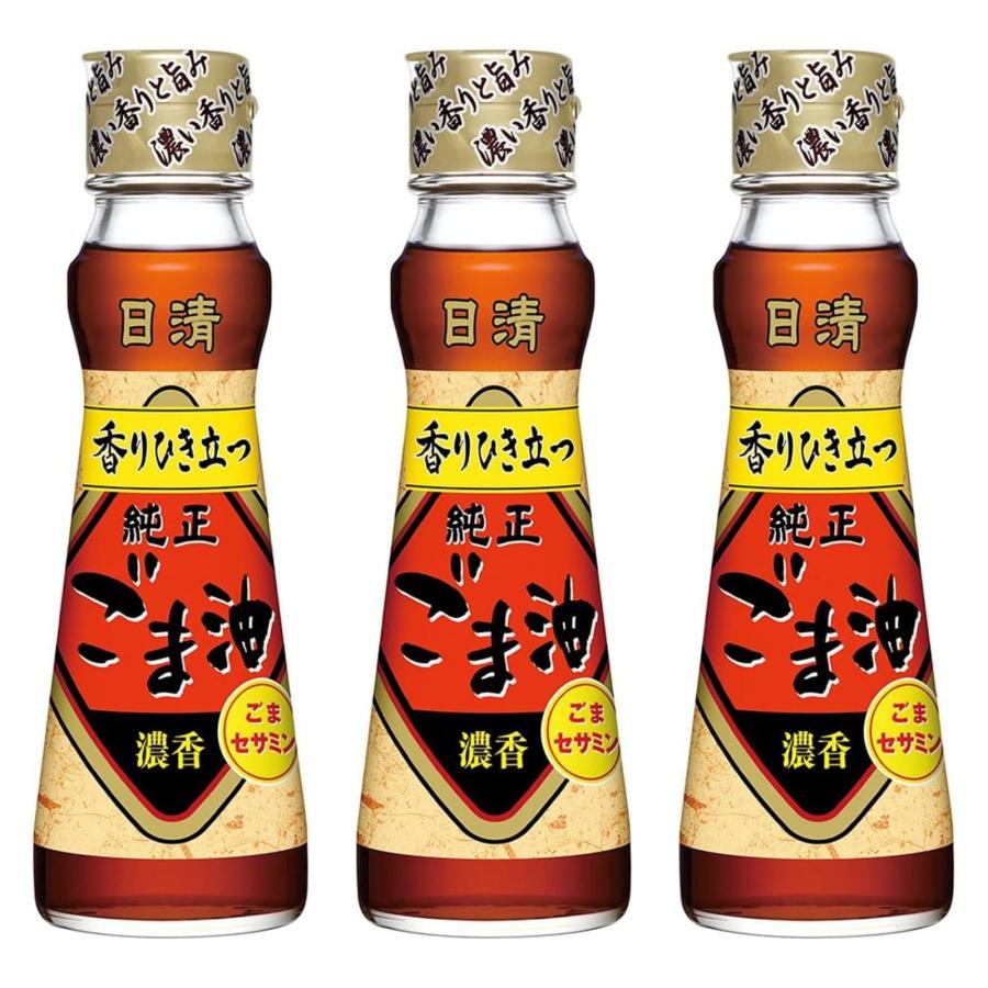 日清オイリオ（Nisshin OilliO） 日清純正香りひき立つごま油 130g×3個