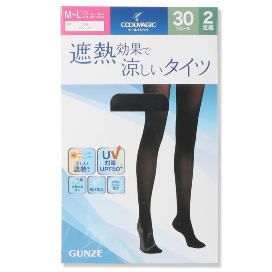 GUNZE（グンゼ） タイツ COOLMAGIC 遮熱加工 30デニール 夏用 抗菌防臭