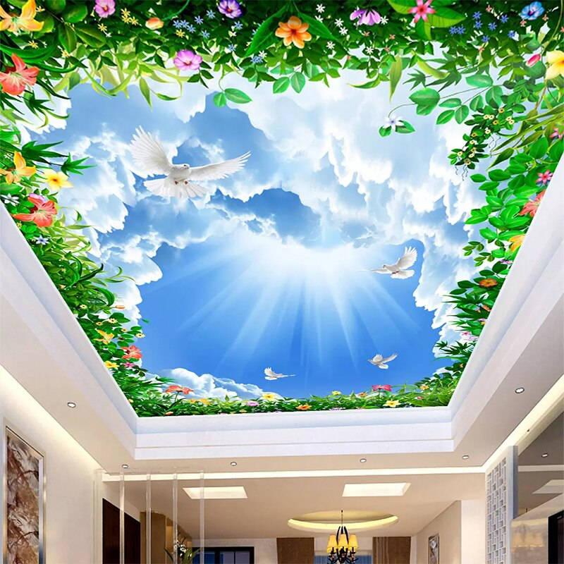 壁紙 ３d 立体 おしゃれ Diy お店 部屋 リビング 寝室 天井用 輸入壁紙 風景 空 動物 鳥 自然 花 防水 Ae おしゃれ壁紙カーテンのペンギン堂 通販 Yahoo ショッピング