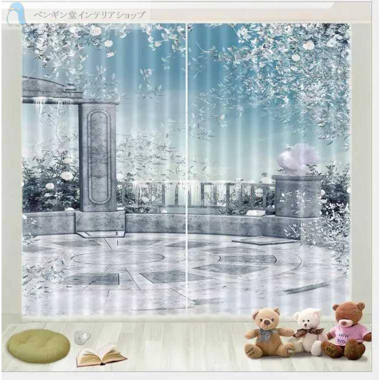３d カーテン おしゃれ イラスト 立体 遮光 安い 風景 庭 雪 冬 鳥 白 背景 撮影2枚組 1枚 Ae ペンギン堂インテリアショップ 通販 Yahoo ショッピング