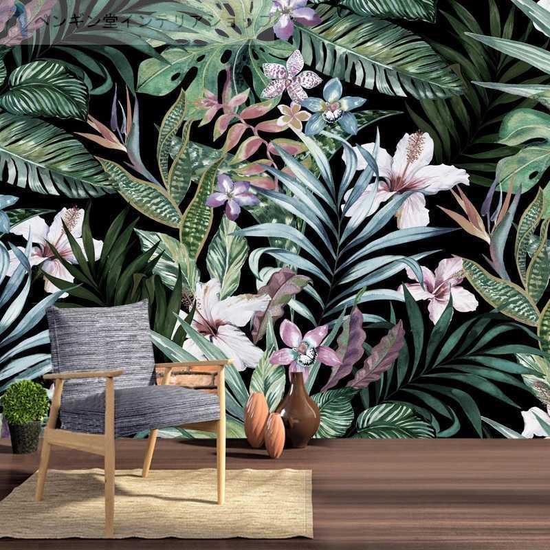 壁紙 ３d 立体 おしゃれ Diy お店 部屋 リビング 寝室 輸入壁紙 南国 自然 葉 花 防水 Ae おしゃれ壁紙カーテンのペンギン堂 通販 Yahoo ショッピング