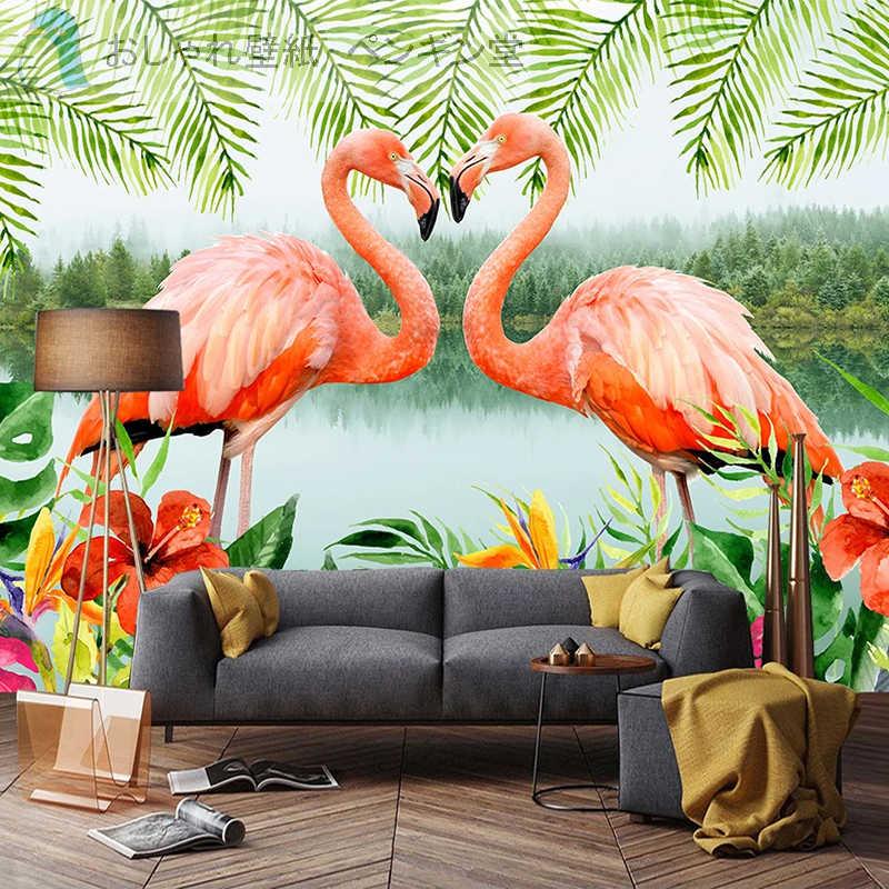 壁紙 ３d 立体 おしゃれ Diy お店 部屋 リビング 寝室 輸入壁紙 南国 動物 フラミンゴ 防水 Ae おしゃれ壁紙カーテンのペンギン堂 通販 Yahoo ショッピング