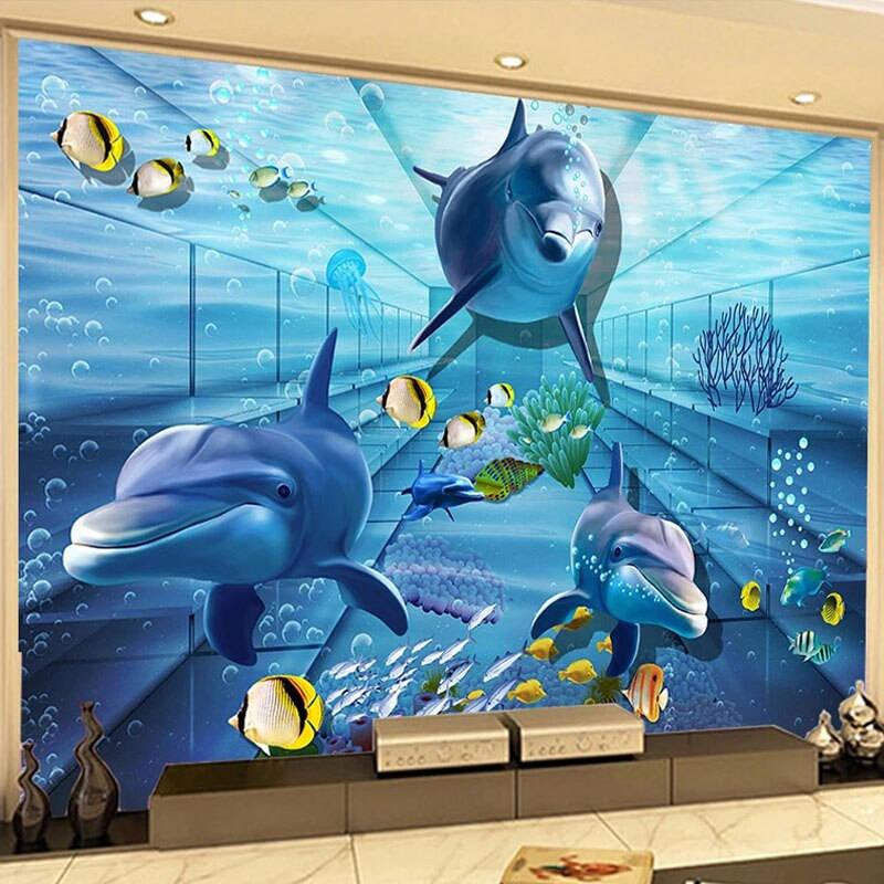 壁紙 ３d 立体 おしゃれ Diy お店 部屋 リビング 玄関 寝室 輸入壁紙 自然 風景 海 イルカ 動物 防水 Ae おしゃれ壁紙カーテンのペンギン堂 通販 Yahoo ショッピング