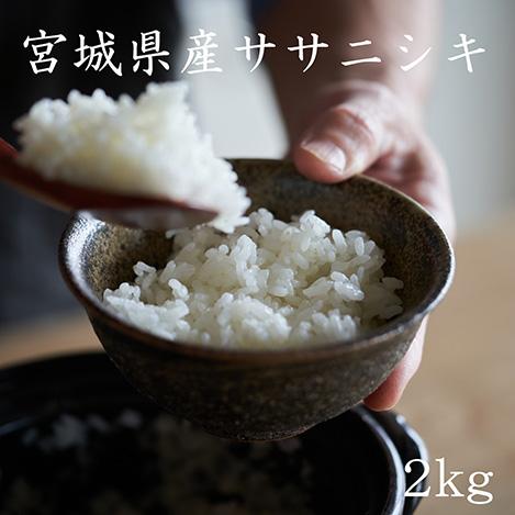 宮城県産 ササニシキ2kg 令和7年産 送料無料 希少品種 米 白米2kg×1袋