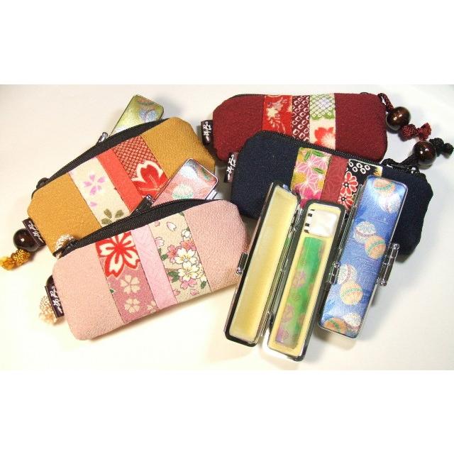 印鑑　はんこ　かわいい　銀行印　お祝い　プレゼント　和風　てまり　刺繍ケースセット　なごみざいく・てまり大銀行印