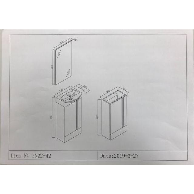 洗面台 洗面化粧台 幅415 洗面器 収納 鏡 洗面化粧台ミラーセット KOTS