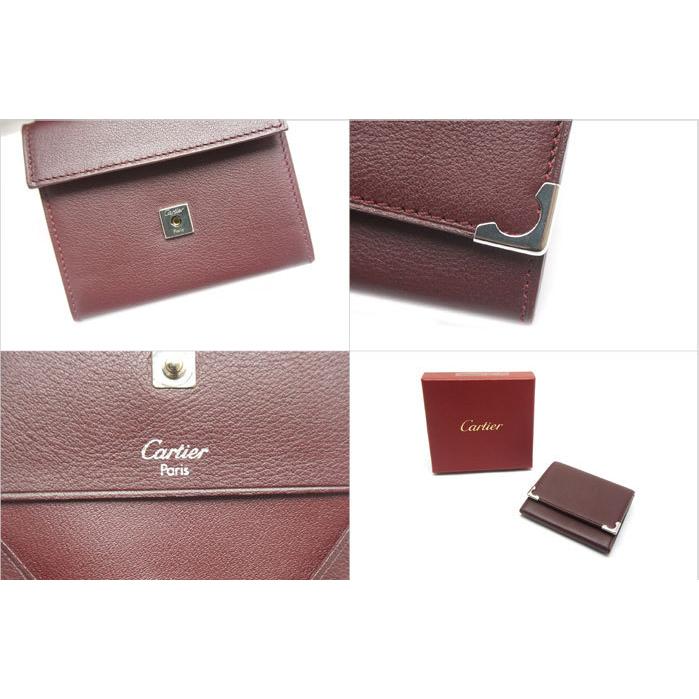 中古 新品同様 Cartierカルティエ コインケース カボション スクエア 