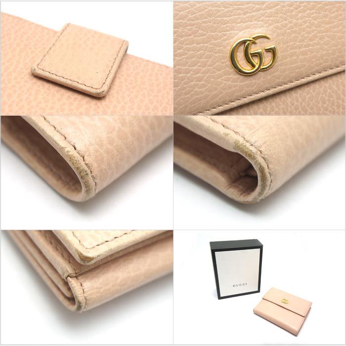 グッチ財布美品 GUCCI 中古 安心価格 GUCCIグッチ 2つ折り財布 ピンク 456122 : オバタ