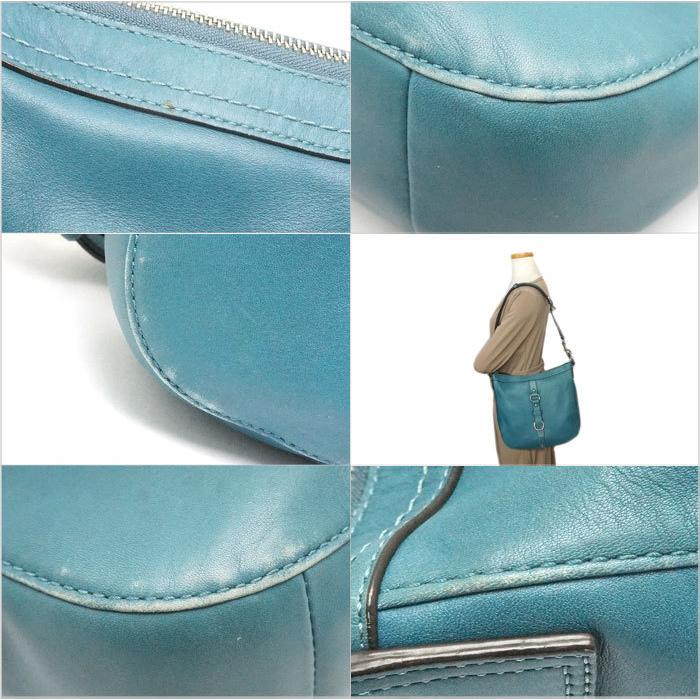 COACH（コーチ） 中古 良品 ショルダーバッグ ブルー レザー F14018