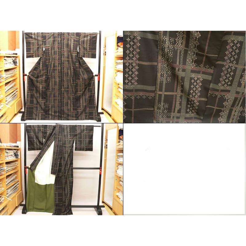 未着用に近い！純泥染＊7マルキ＊本場大島紬＊水玉＊飛び柄＊着物