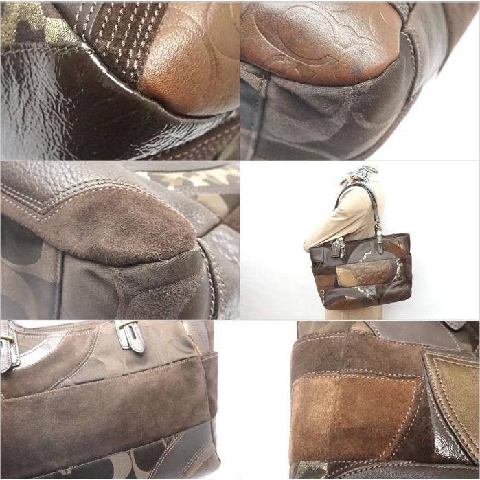 COACH 中古 良品 COACHコーチ トートバッグ オセロット パッチワーク  
