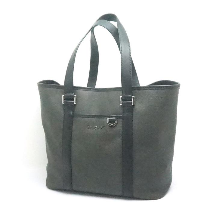 BVLGARI 中古 良品 BVLGARIブルガリ トートバッグ メタルロゴ 