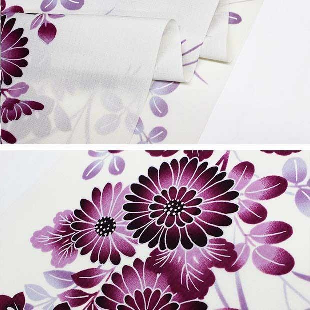 ゆかた 東レセオa浴衣 ゆめかんざし アイボリー系 赤紫色 菊に桔梗柄 洗えるゆかた 反物 送料無料 Trceoy 52 おべべや ヤフー店 通販 Yahoo ショッピング