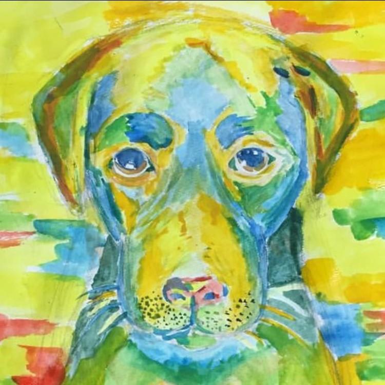 絵画 モダン アートパネル アート インテリア 雑貨 おしゃれ ロココロ 犬 いぬ イヌ 動物 アニマル 画家 : Artist織田 堯 作品 : 0-4｜obeolysco