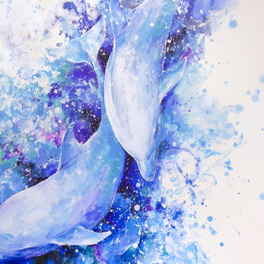 絵画 モダン アートパネル アート インテリア 雑貨 おしゃれ ロココロ 水彩画 いるか イルカ 海豚 海 動物 アニマル 画家 平田 幸大 作品 前進 0 Obeolys Co 通販 Yahoo ショッピング