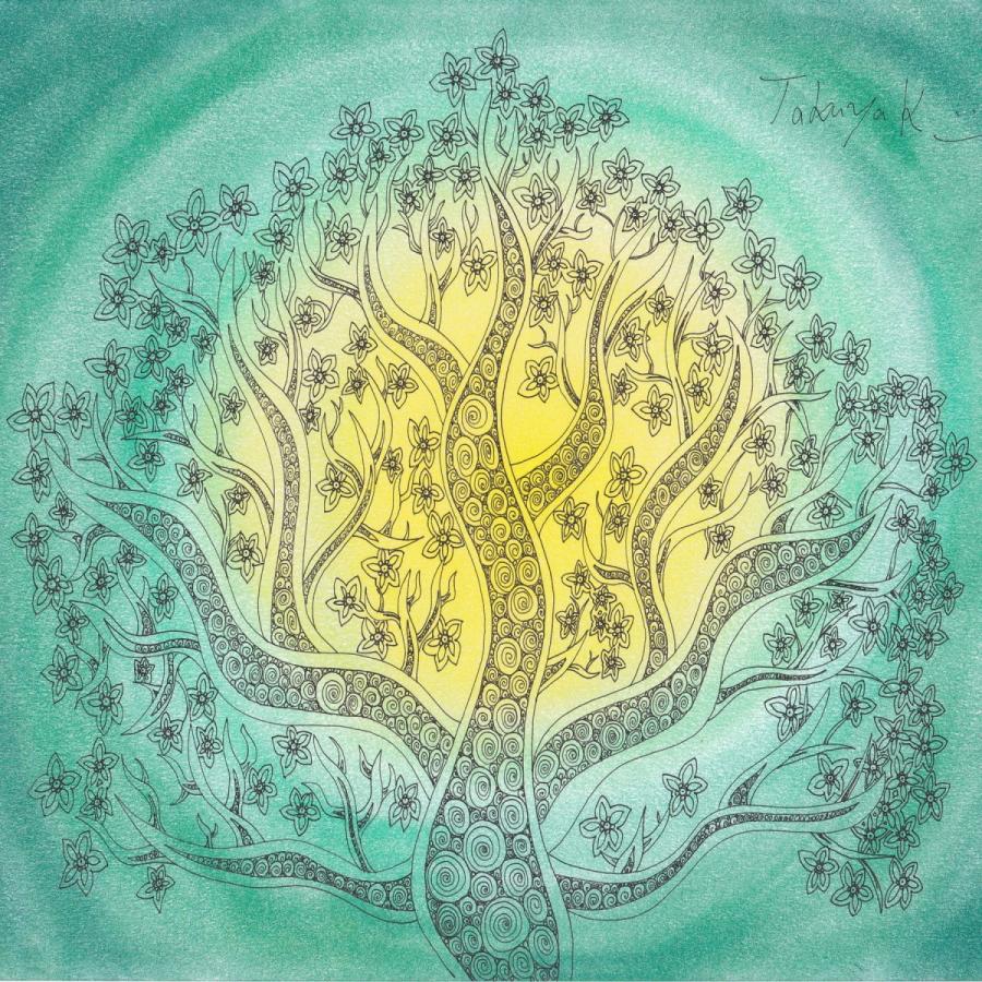 絵画 モダン アートパネル アート インテリア 雑貨 おしゃれ ロココロ パターンアート ゼンタングル 花 画家 Takuya Kawashima 作品 希望の樹 源 231 Obeolys Co 通販 Yahoo ショッピング