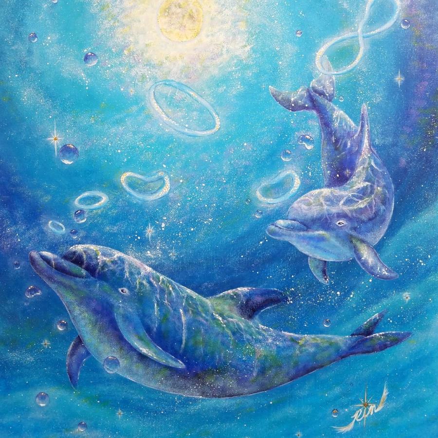 絵画 モダン アートパネル アート インテリア 雑貨 おしゃれ ロココロ 現代アート いるか イルカ 海豚 海 動物 アニマル 画家 Rin 作品 Untitled 350 Obeolys Co 通販 Yahoo ショッピング