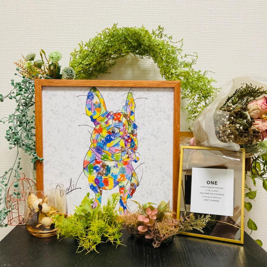 作品 : Re FrenchieLove フレンチブルドッグ 絵 絵画 犬 いぬ 縁起絵