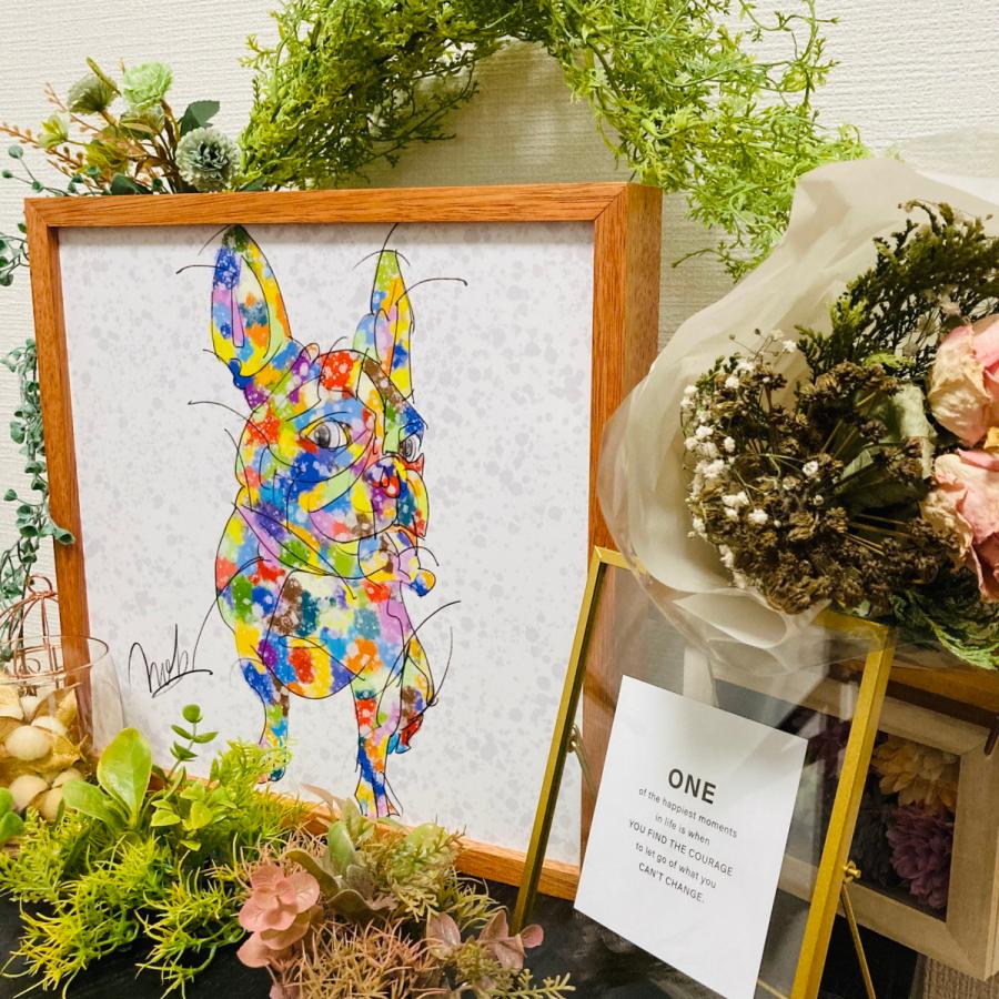 作品 : Re FrenchieLove フレンチブルドッグ 絵 絵画 犬 いぬ 縁起絵