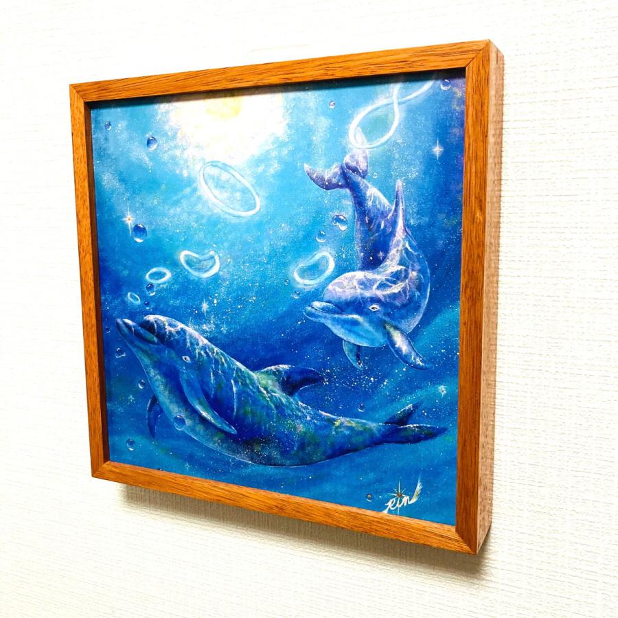 作品 : Sparkle 〜ひかりの記憶〜 絵 絵画 イルカ いるか 縁起絵