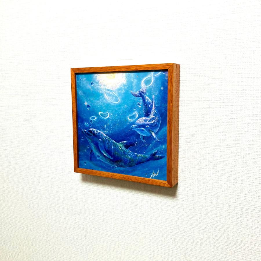 ス*ん様 「 傷が光になった日 」｜絵画 原画 抽象画 絵 動物画 ドローイング 作品 : Sparkle 〜ひかりの記憶〜 絵 絵画 イルカ いるか 縁起絵