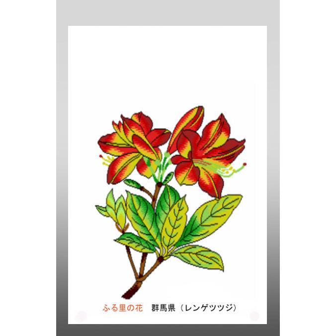花 イラスト ポストカード 絵葉書 イラスト画「ふる里の花」群馬県