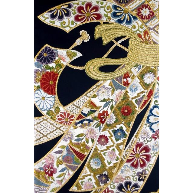 振袖帯 正絹袋帯 西陣織帯 豪華な花熨斗目模様 古典柄 お仕立て付 