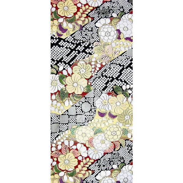 振袖帯 正絹袋帯 西陣織帯 豪華な黒地幻の花辻ヶ花 お仕立て付