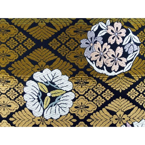 名古屋 名古屋帯 正絹名古屋帯 唐織有職花丸文 : がま口財布 おび蔵 