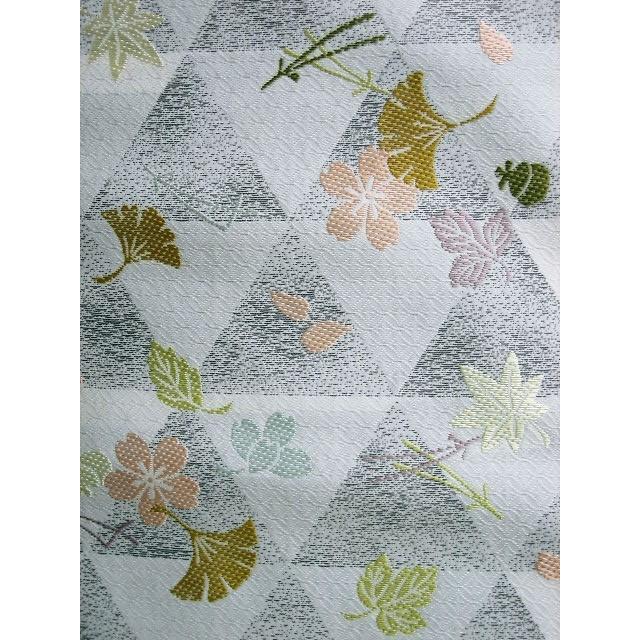 名古屋 名古屋帯 正絹名古屋帯 唐織鱗桜文 : がま口財布 おび蔵 - 通販  