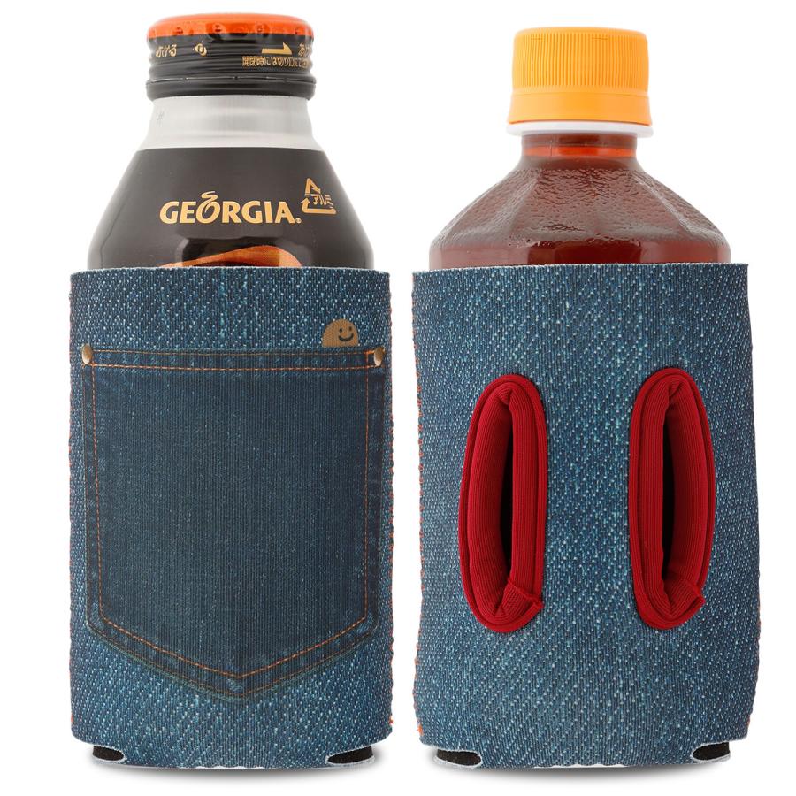 通せるクージー 350 "hide & seek" デニム x レッド by Objectiboo! (オブジェクティブー)｜アウトドア キャンプ 缶ホルダー 缶カバー |  | 02