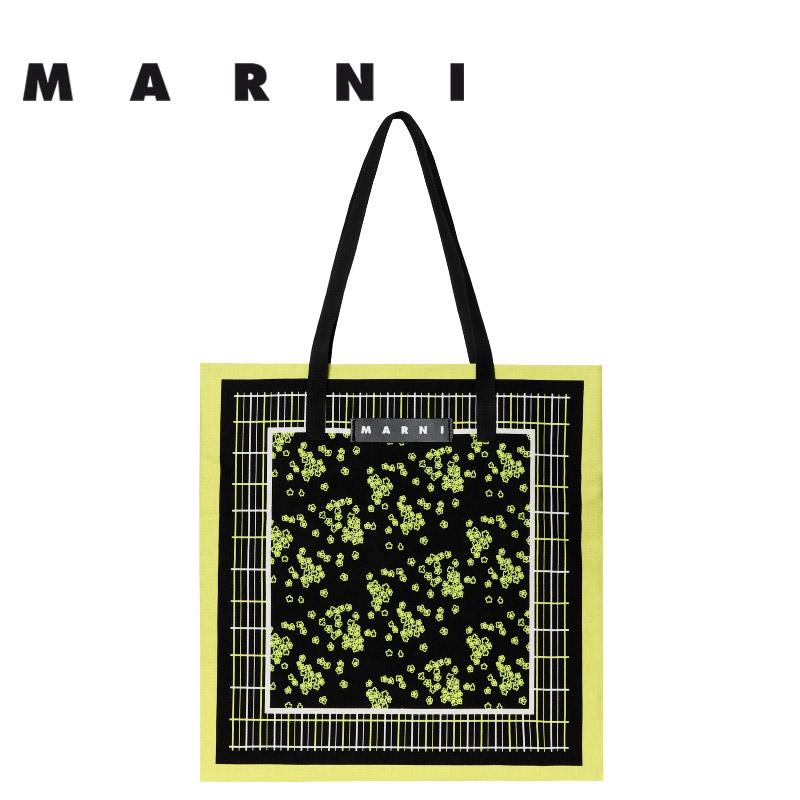 マルニ フラワー カフェ MARNI FLOWER CAFE レディース カバン コットンキャンバス製 バンダナ トート バッグ 【返品交換