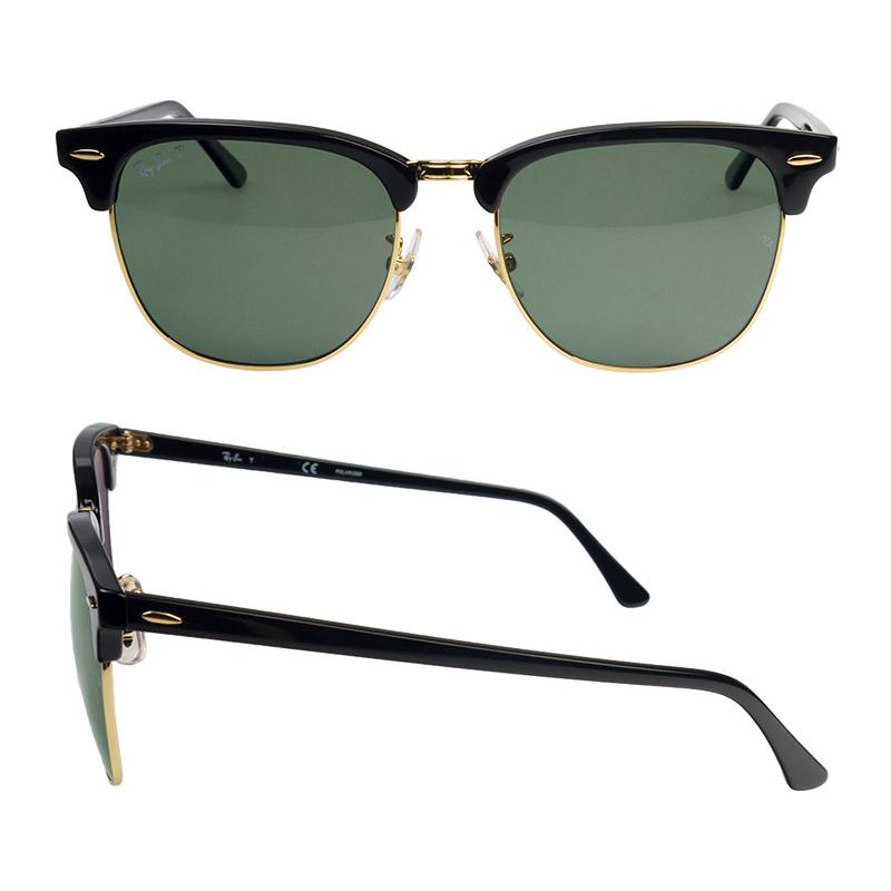 【訳あり】 レイバン サングラス RAYBAN 偏光レンズ クラブマスター CLUBMASTER rb3016f 901/58 55サイズ アジアンフィット ブラック系の画像