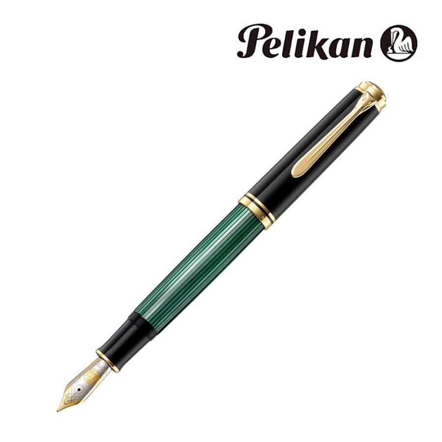 未使用品★Pelikan　ペリカン　万年筆　スーベレーン　グリーンストライプ　箱 Pelikan（筆記具） ペリカン 万年筆 吸入式 スーベレーン M1000