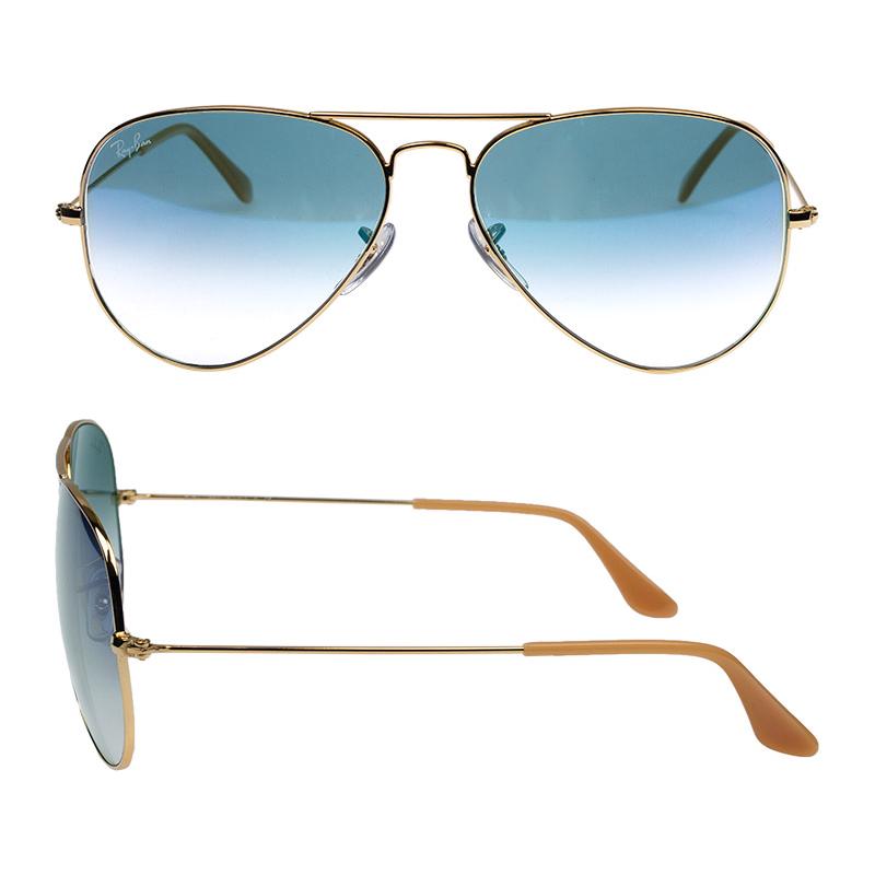 【美品】RayBav　レイバンサングラス　RB3025 58／14　ブルーグレイ Ray-Ban RB3025 Aviator Gradient M (55 - 14) with Blue lenses