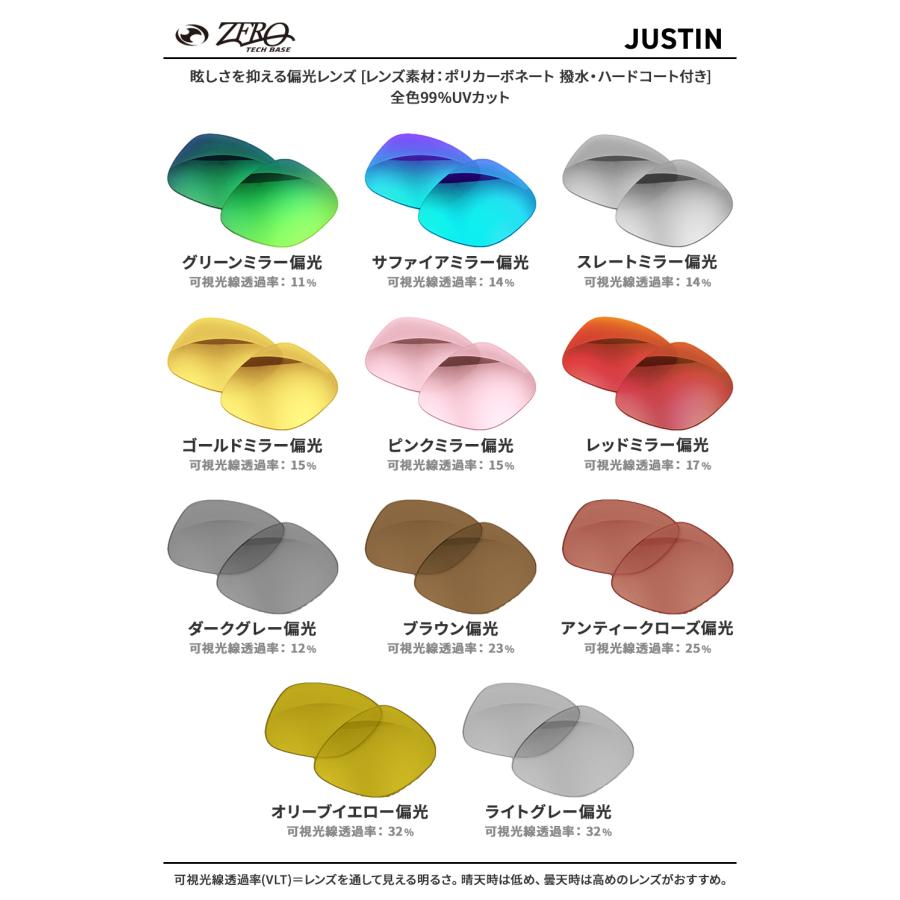 レイバン サングラス 交換レンズ ジャスティン RAYBAN JUSTIN LENS ZERO TECH BASE製 互換レンズ 紫外線カット 偏光レンズ | JUSTIN（Ray-Ban） | 01