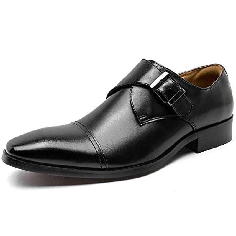 限定版 軽量・撥水 革靴 本革 ビジネスシューズ フォクスセンス 紳士靴 P2 27.0cm ブラック モンクストラップ ドレスシューズ メンズ ビジネスシューズ