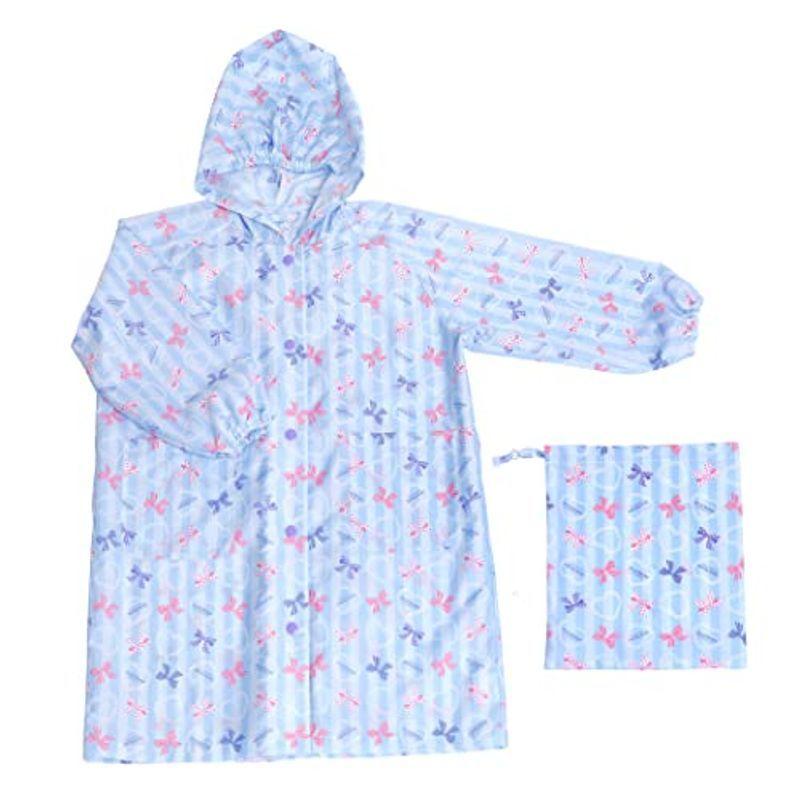 最新人気 アリサナarisana レインコート キッズ ランドセル対応 女の子 子供 リボン柄 収納ポーチ付き ブルー 140cm 国内配送 Turningheadskennel Com