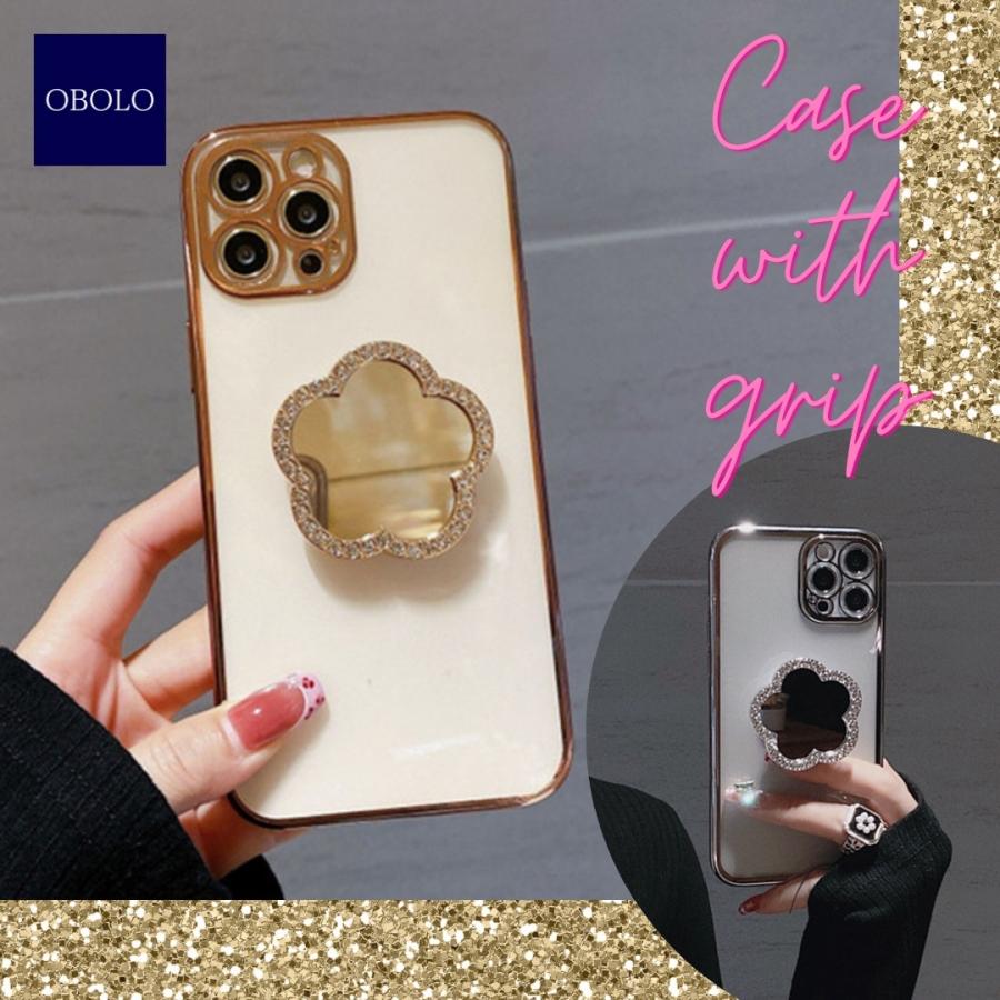 Iphone13 Ihpone 12ミラー 鏡 グリップトック 花 シンプル ラメ スマホ 韓国 かわいい おしゃれ ケース Case 6098 Obolo 神戸 通販 Yahoo ショッピング