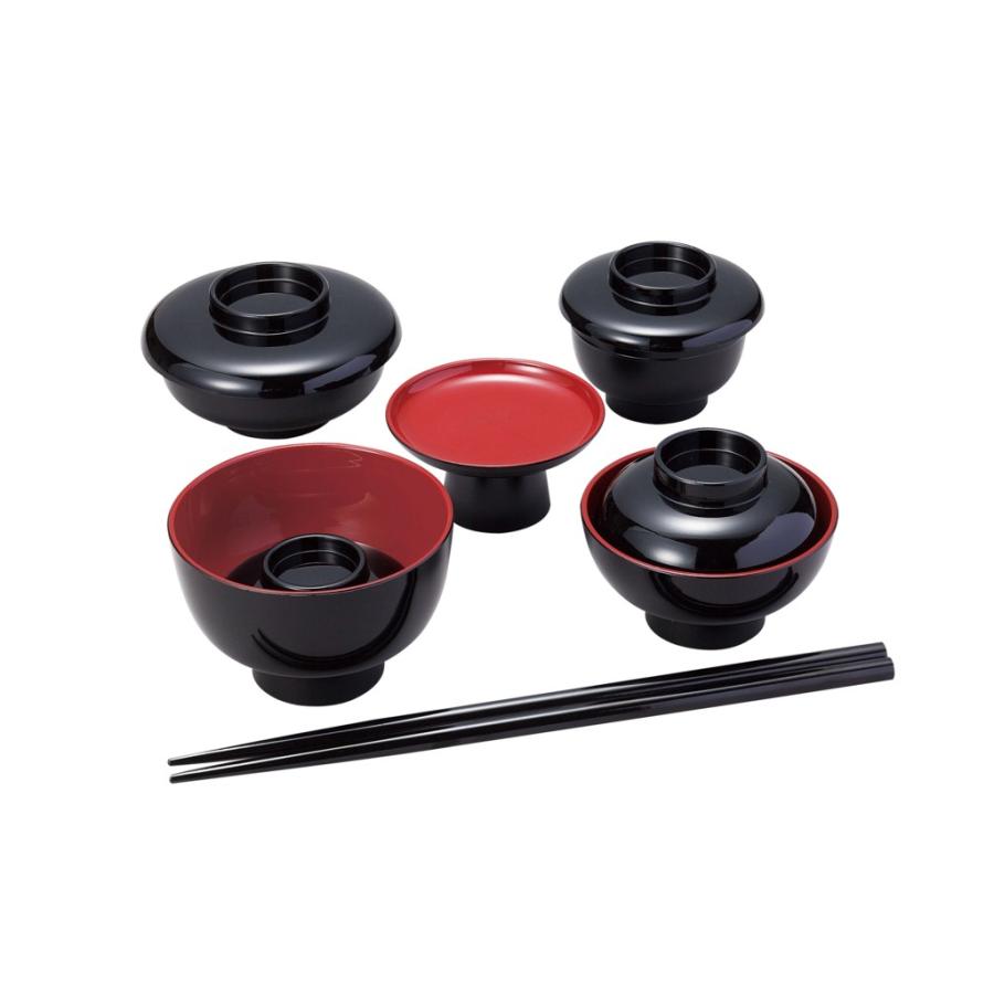 精進料理 塗椀 塗膳 仏膳 黒内朱 6.5寸 お盆 初盆 新盆 法要